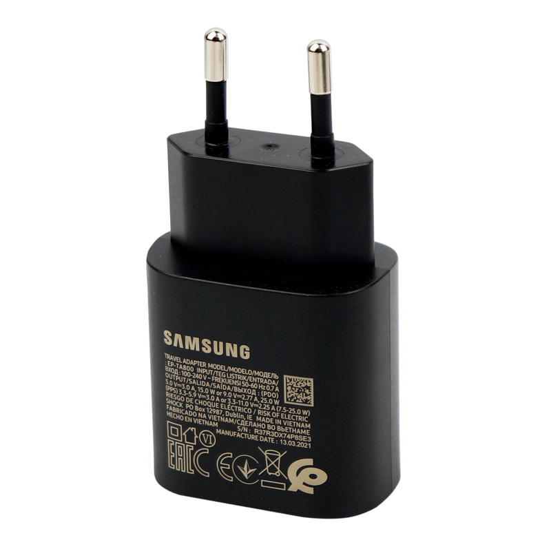 شارژر دیواری اورجینال 25 وات سامسونگ EP-TA800XBEG PD 3A + کابل تبدیل تایپ سی - 3