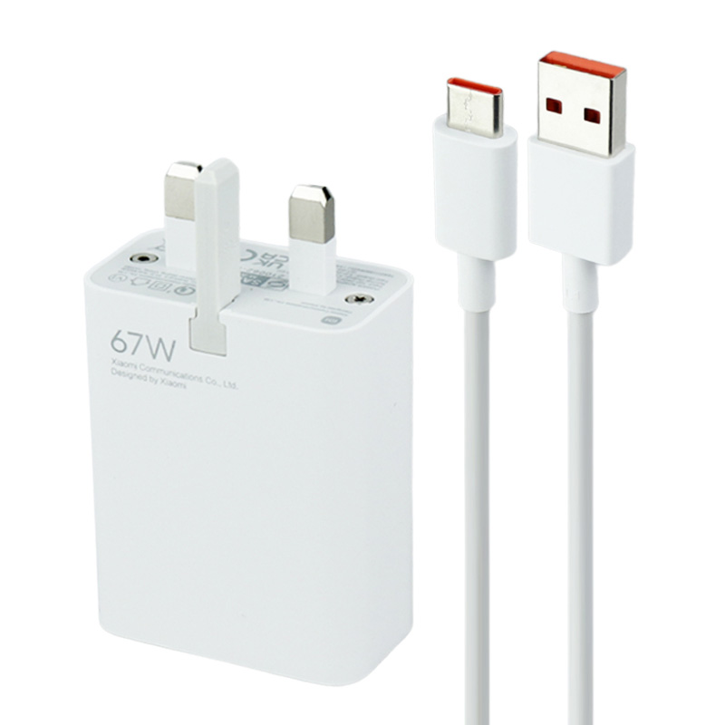 شارژر دیواری فست شارژ Xiaomi 11T/Redmi 10 6.1A QC3 PD 67W + کابل تایپ سی و جعبه گوشی - 4