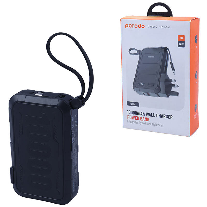 شارژر دیواری و پاور بانک فست شارژ پرودو PD-PBFCH051 PD 22.5W ظرفیت 10000 میلی آمپر ساعت
