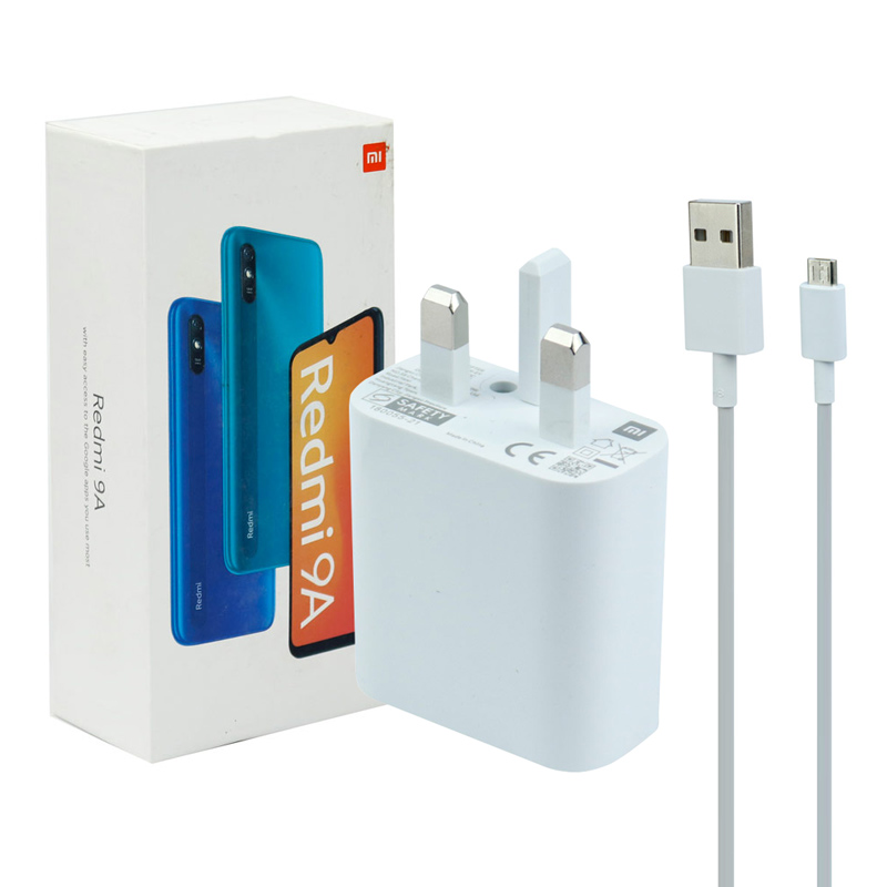 شارژر دیواری Xiaomi Redmi 9A 2A 10W سرجعبه + کابل میکرو یو اس بی و جعبه گوشی - 8