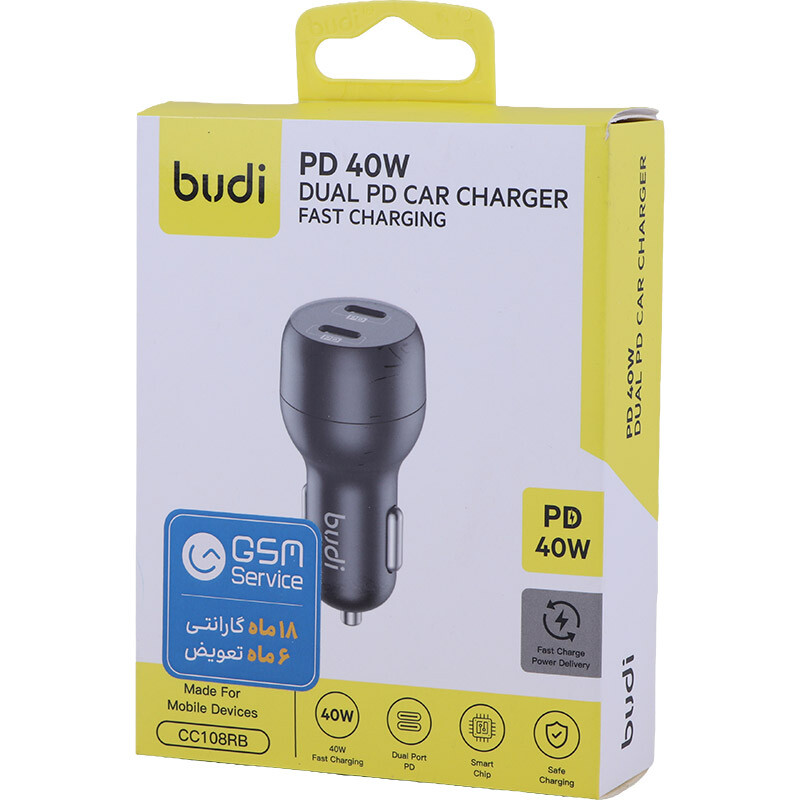 شارژر فندکی 40 وات بودی CC108R - 6