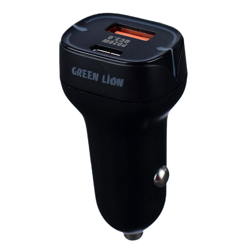 شارژر فندکی 20 وات گرین لاین GL-WC10 GN38WPCTCCCBK + کابل تبدیل تایپ سی - 2
