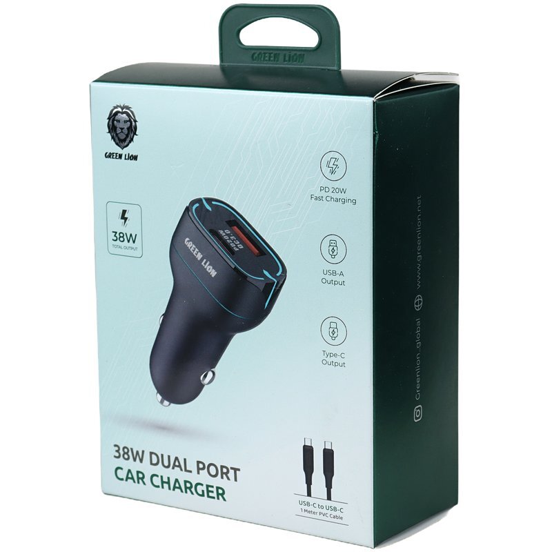 شارژر فندکی 20 وات گرین لاین GL-WC10 GN38WPCTCCCBK + کابل تبدیل تایپ سی - 7