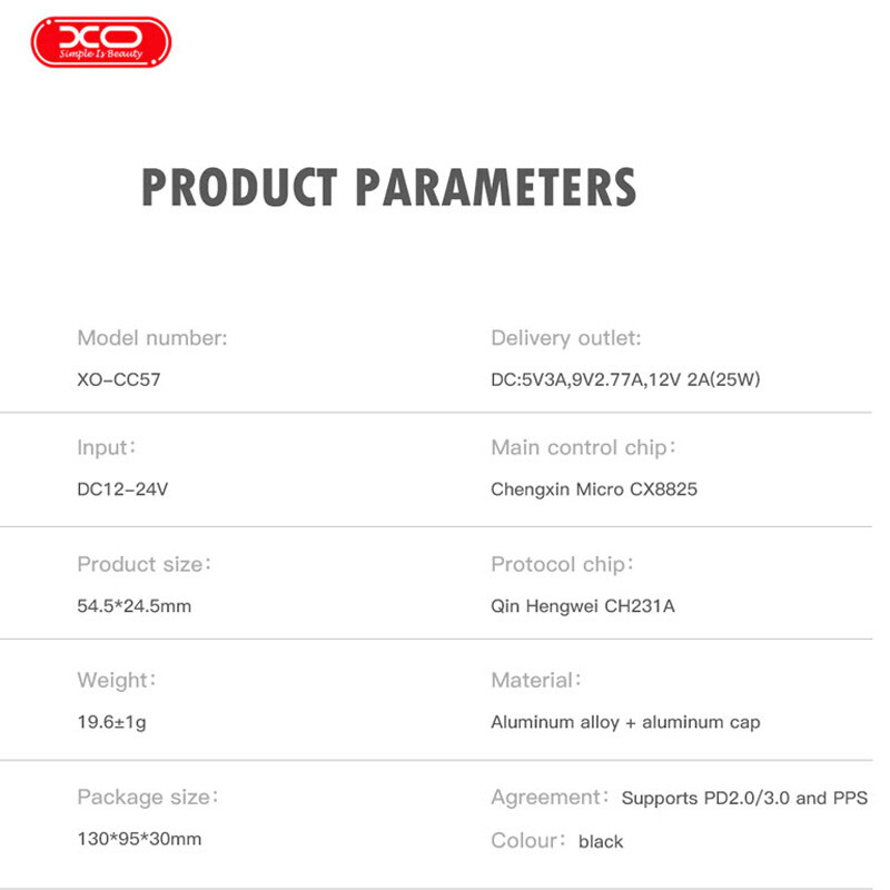 شارژر فندکی 25 وات ایکس او XO-CC57 - 8