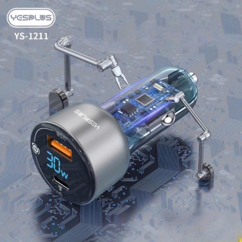 شارژر فندکی 30 وات یس پلاس YS-1211 - 7