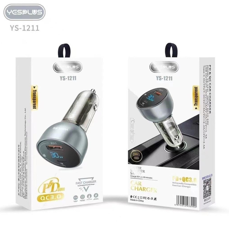 شارژر فندکی 30 وات یس پلاس YS-1211 - 8