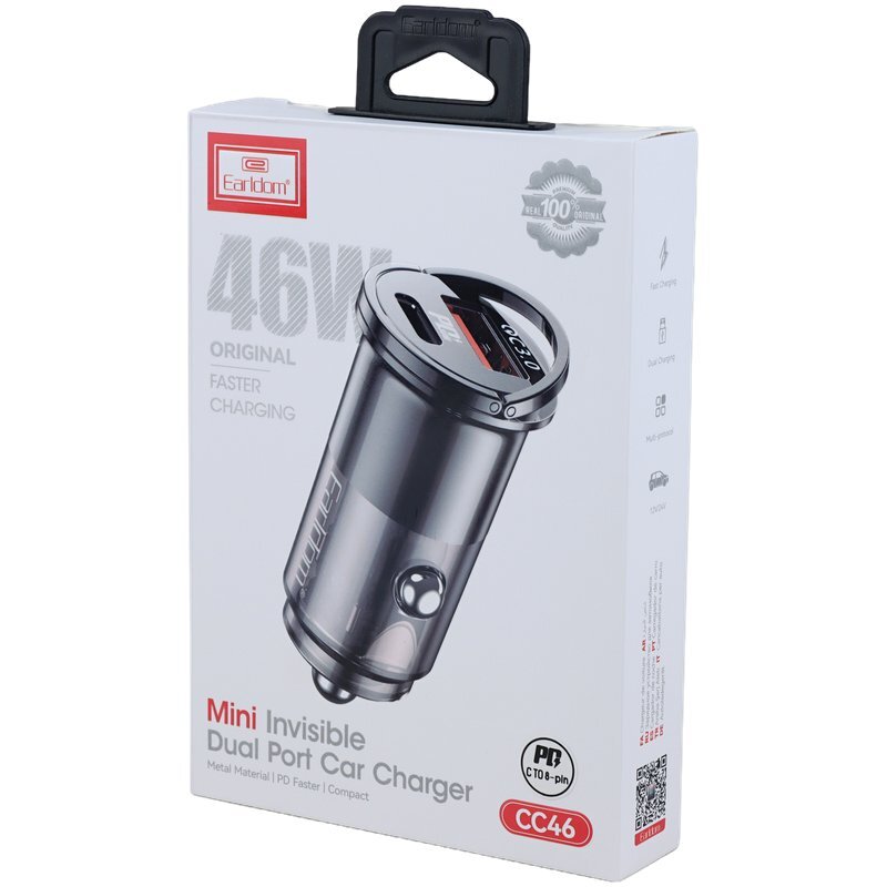 شارژر فندکی 36 وات ارلدام ES-CC46 + کابل تبدیل آیفونی - 8