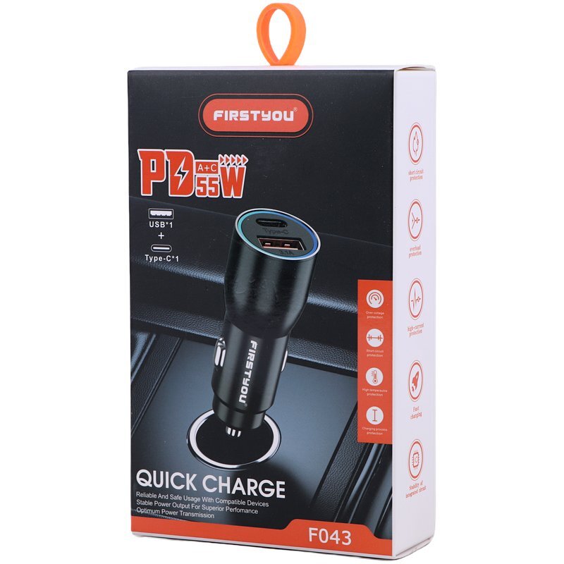 شارژر فندکی 55 وات فرست یو F043 - 6