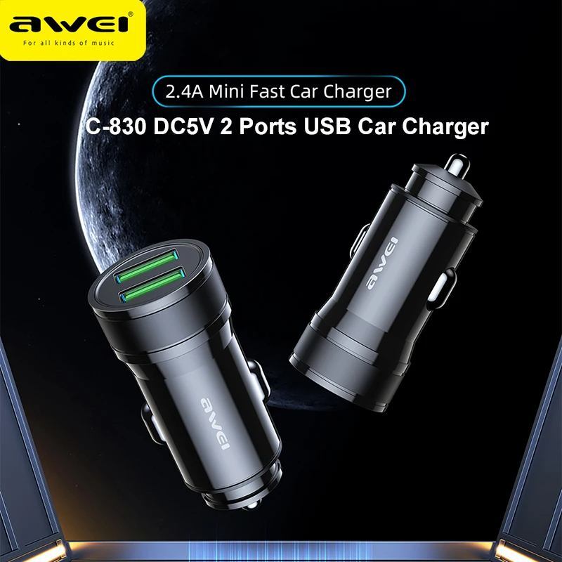 شارژر فندکی فست شارژ Awei C-830 2.4A 12W - 6