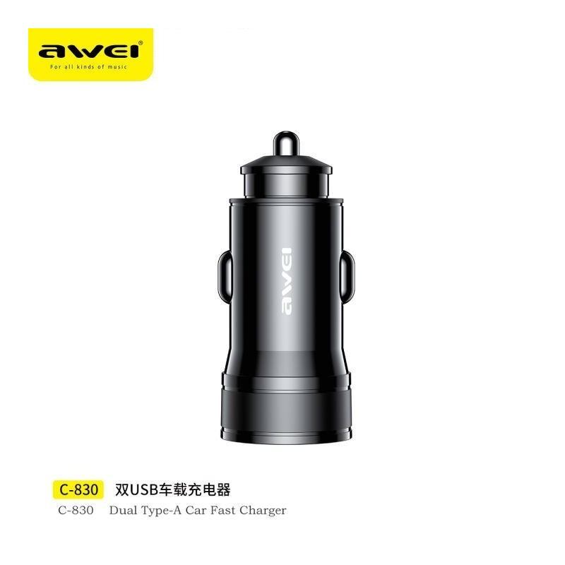 شارژر فندکی فست شارژ Awei C-830 2.4A 12W - 7