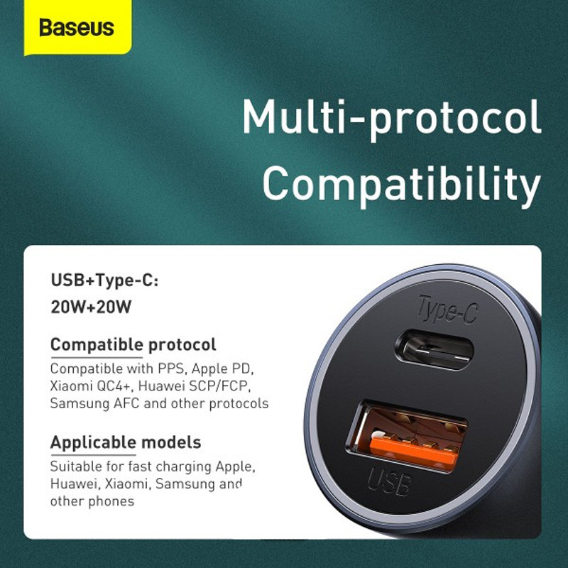شارژر فندکی فست شارژ Baseus Golden Contactor Pro CCJD-0G 3A QC4.0 PD 40W - 5