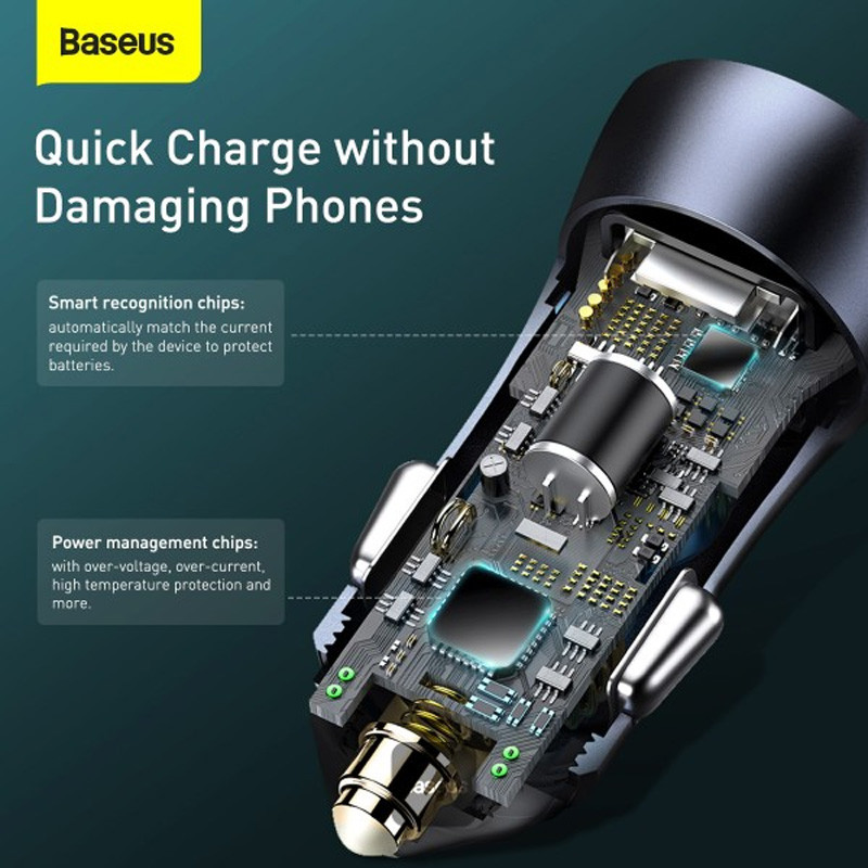 شارژر فندکی فست شارژ Baseus Golden Contactor Pro CCJD-0G 3A QC4.0 PD 40W - 7