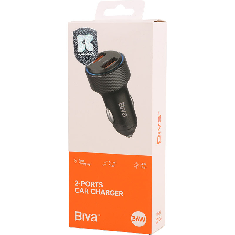 شارژر فندکی فست شارژ Biva CC-24 3A QC3.0 18W - 6