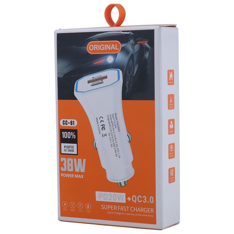 شارژر فندکی فست شارژ CC-61 QC3.0 PD 20W - 5