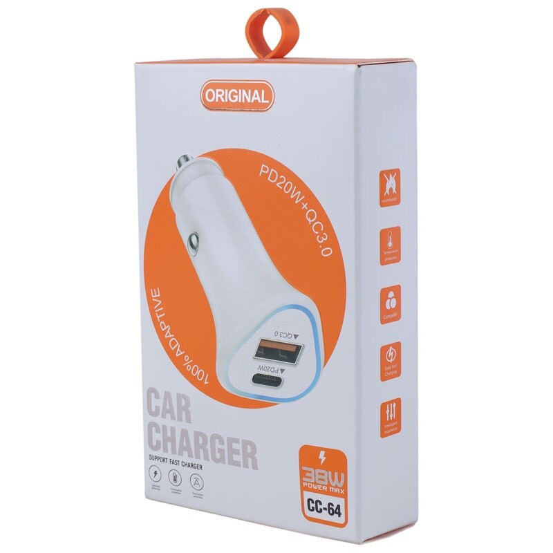 شارژر فندکی فست شارژ CC-64 QC3.0 PD 20W - 5