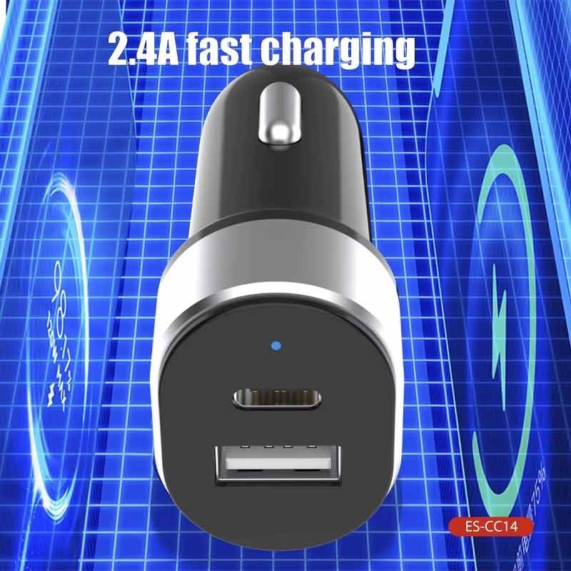 شارژر فندکی فست شارژ Earldom ES-CC14 2.4A PD 12W - 6