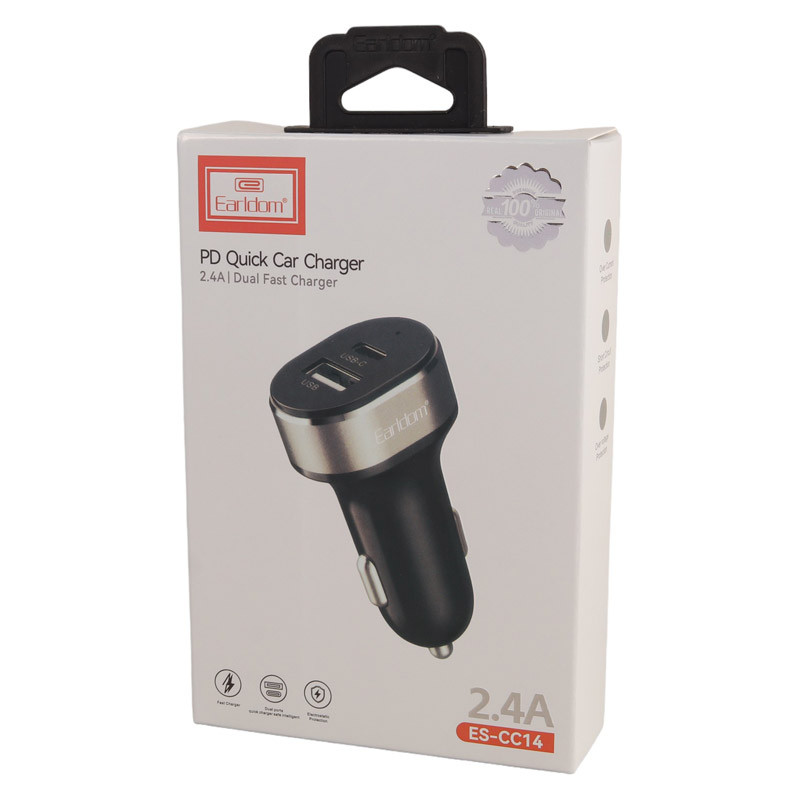 شارژر فندکی فست شارژ Earldom ES-CC14 2.4A PD 12W - 7