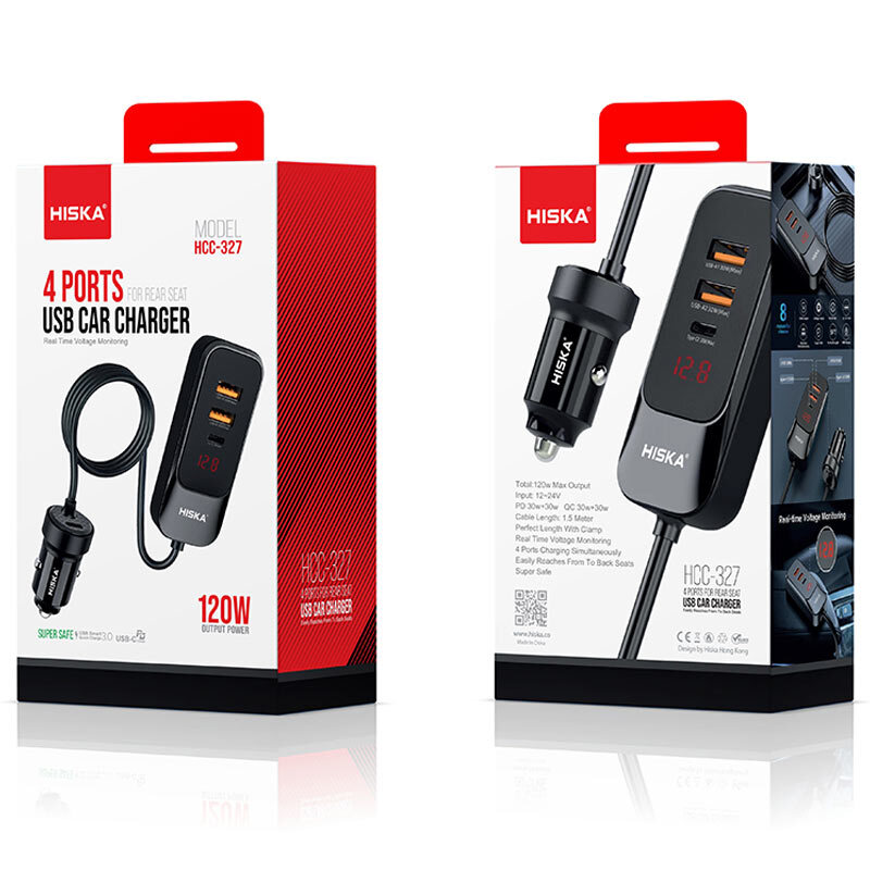 شارژر فندکی فست شارژ Hiska HCC-327 QC3.0 PD 30W - 7