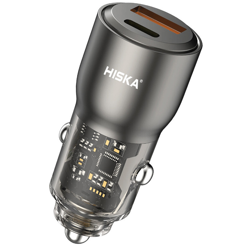 شارژر فندکی فست شارژ Hiska HCC-329 3A QC3.0 PD 95W - 3