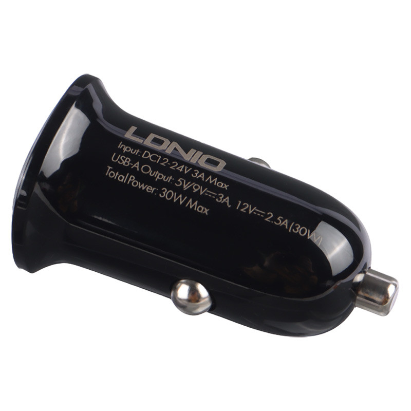 شارژر فندکی فست شارژ Ldnio C105 3A QC3.0 30W + کابل تایپ سی - 4