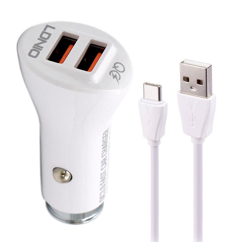 شارژر فندکی فست شارژ Ldnio C511Q 3A QC3.0 36W + کابل تایپ سی - 5