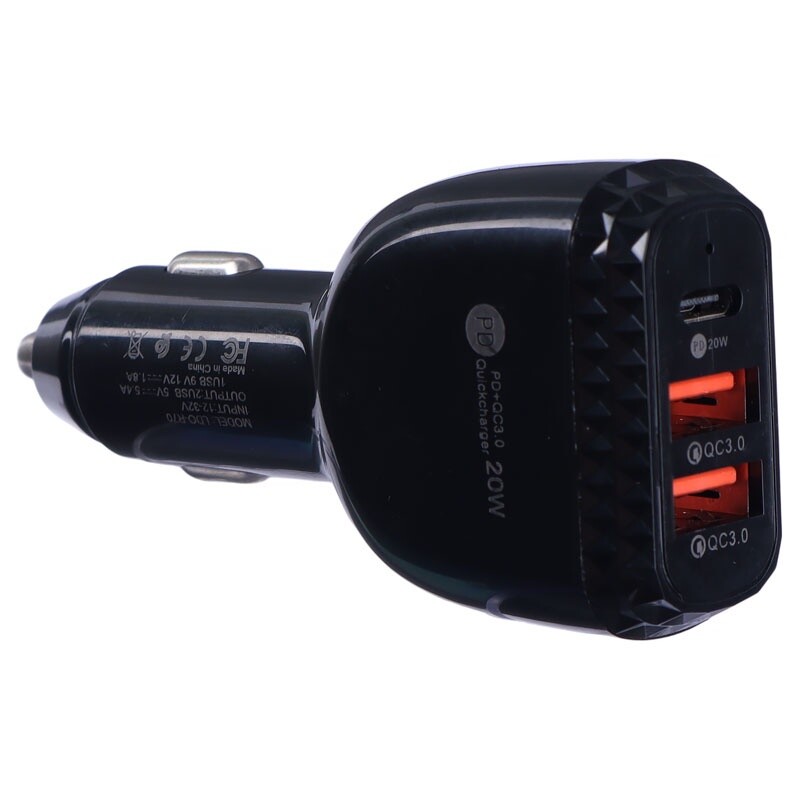 شارژر فندکی فست شارژ LDO-R70 QC3.0 PD 27W - 2