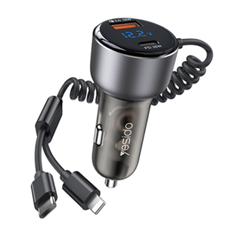 شارژر فندکی فست شارژ Yesido Y58 3A QC3.0 PD 60W - 4