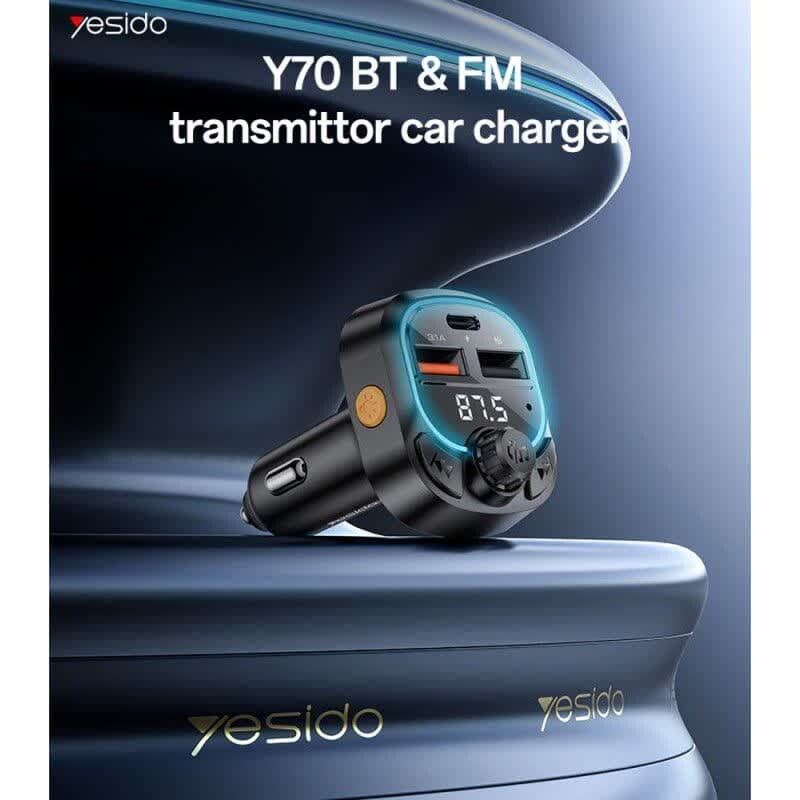 شارژر فندکی و اف ام پلیر بلوتوثی 15 وات یسیدو Y70 - 4