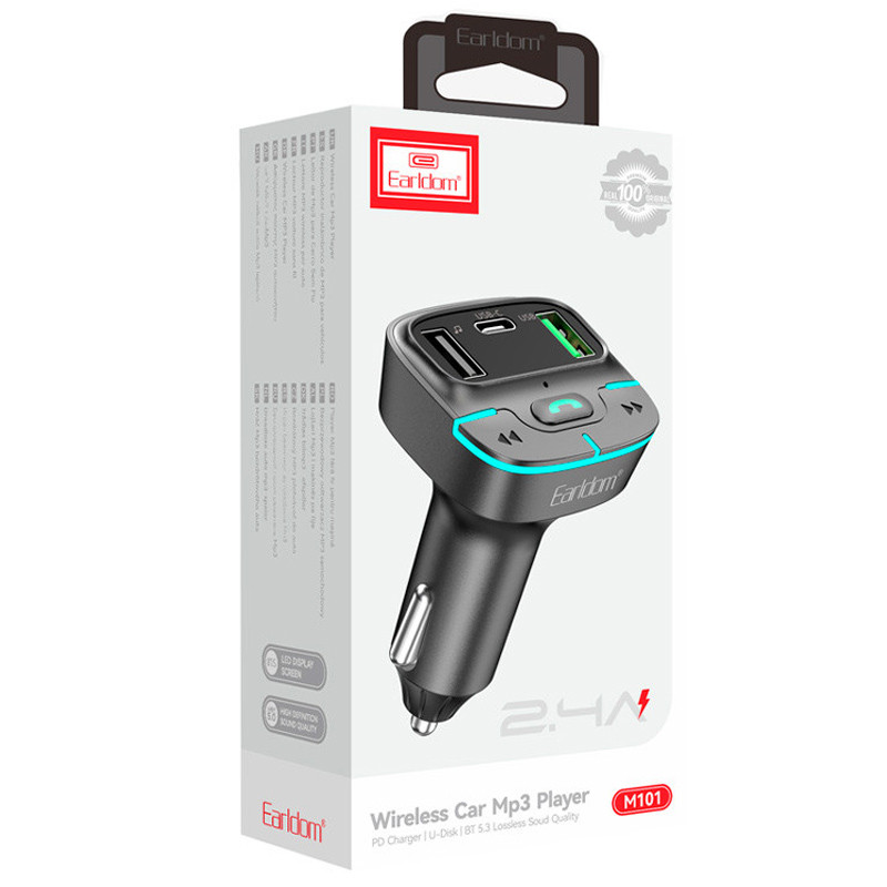 شارژر فندکی و اف ام پلیر بلوتوثی 22 وات ارلدام ET-M101 - 6