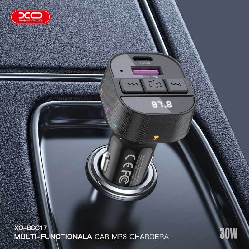 شارژر فندکی و اف ام پلیر بلوتوثی 30 وات ایکس او XO-BCC17 - 5