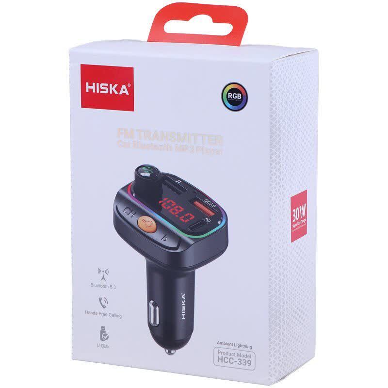 شارژر فندکی و اف ام پلیر بلوتوثی 30 وات هیسکا HCC-339 - 7