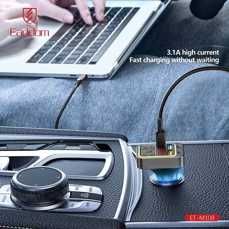 شارژر فندکی و اف ام پلیر بلوتوثی ارلدام ET-M108 - 6