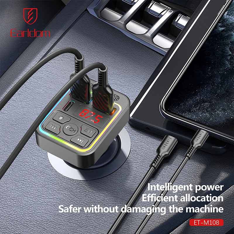 شارژر فندکی و اف ام پلیر بلوتوثی ارلدام ET-M108 - 7