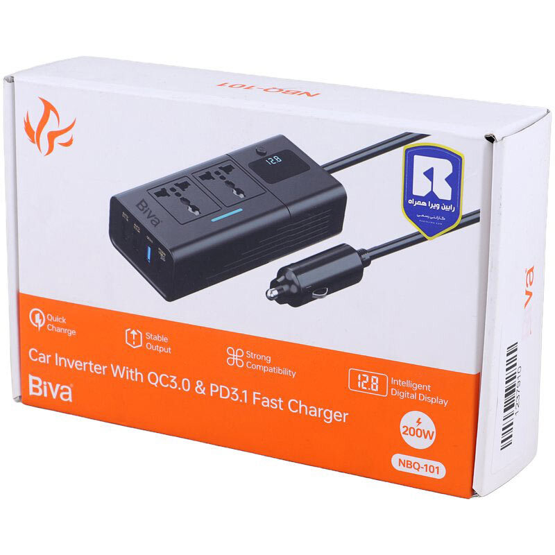 شارژر فندکی و چند راهی بیوا Biva NBQ-101 QC3.0 PD3.1 200W - 2