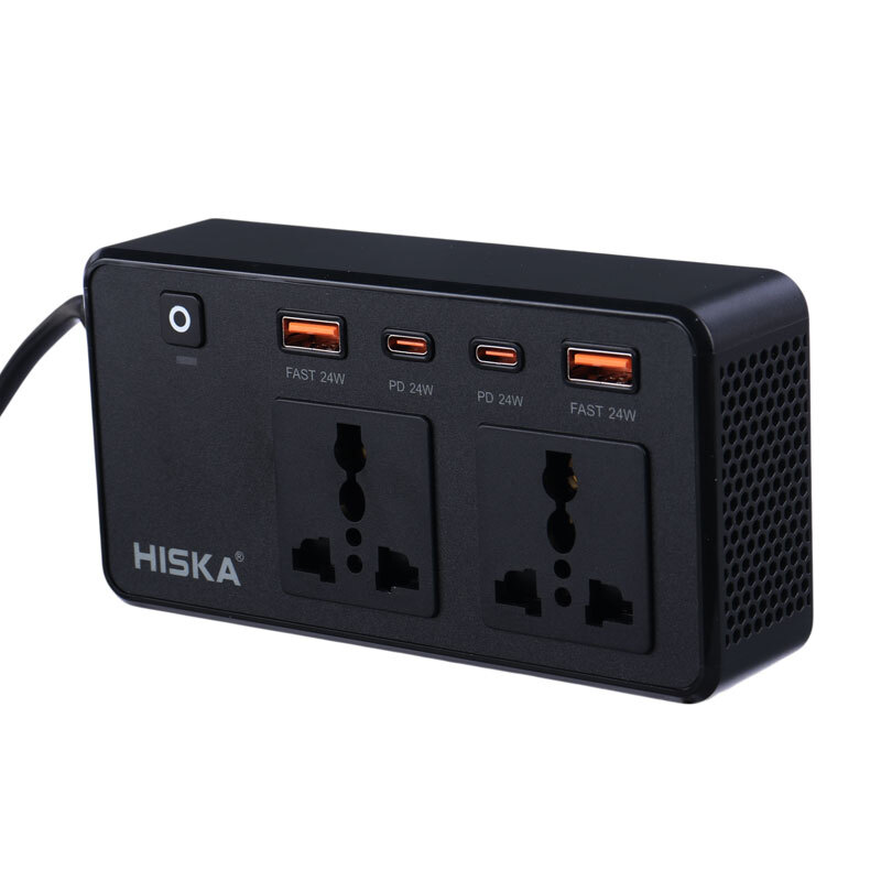 شارژر فندکی و چند راهی هیسکا Hiska CH-5519 PD3.0 QC3.0 3A 200W - 2