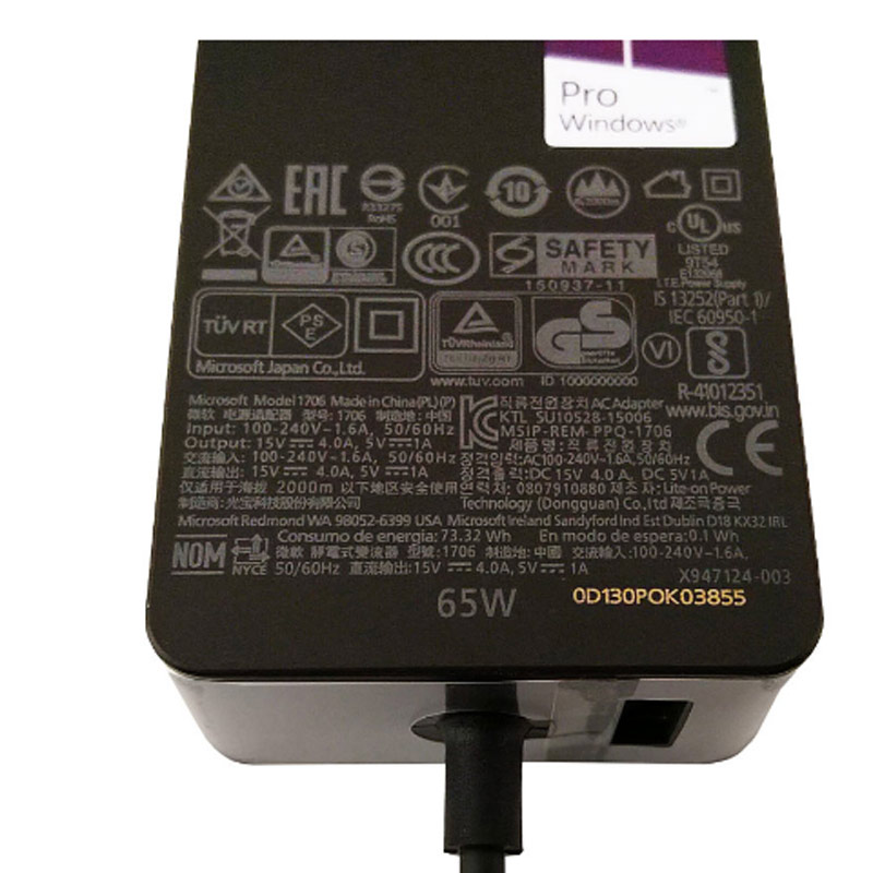 شارژر لپ تاپ 1706 Microsoft Surface Pro 3/Pro 4/Pro 4/ Pro6 15V 4A - 5