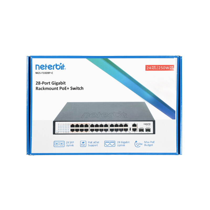 سوییچ 28 پورت POE نتربیت NGS-F1028P-C - 2