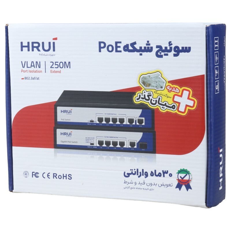 سوییچ 4 پورت POE اچ آر یو آی HR900-AF-42N - 2