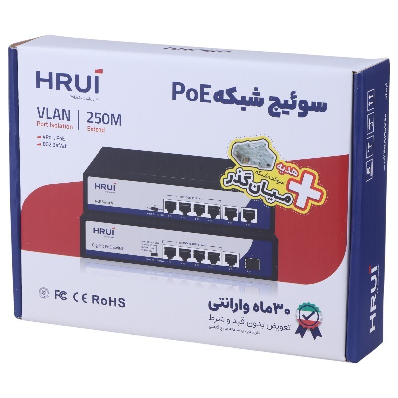سوییچ 4 پورت POE اچ آر یو آی HR900-AFG-411NS-120 - 2
