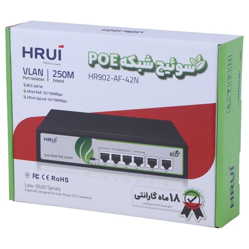 سوییچ 4 پورت POE اچ آر یو آی HR902-AF-42N - 2