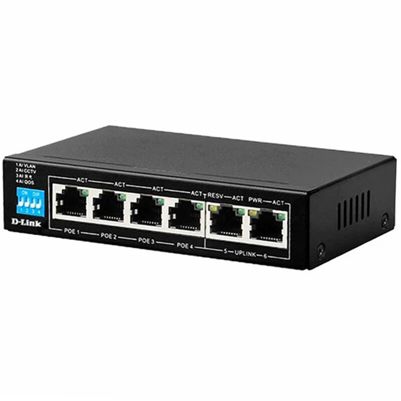 سوییچ 6 پورت POE دی لینک DGS-F1006P-E - 3