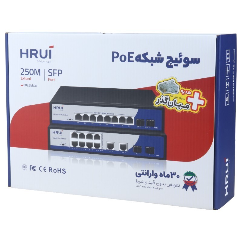 سوییچ 8 پورت POE اچ آر یو آی HR901-AF-821GNS - 2