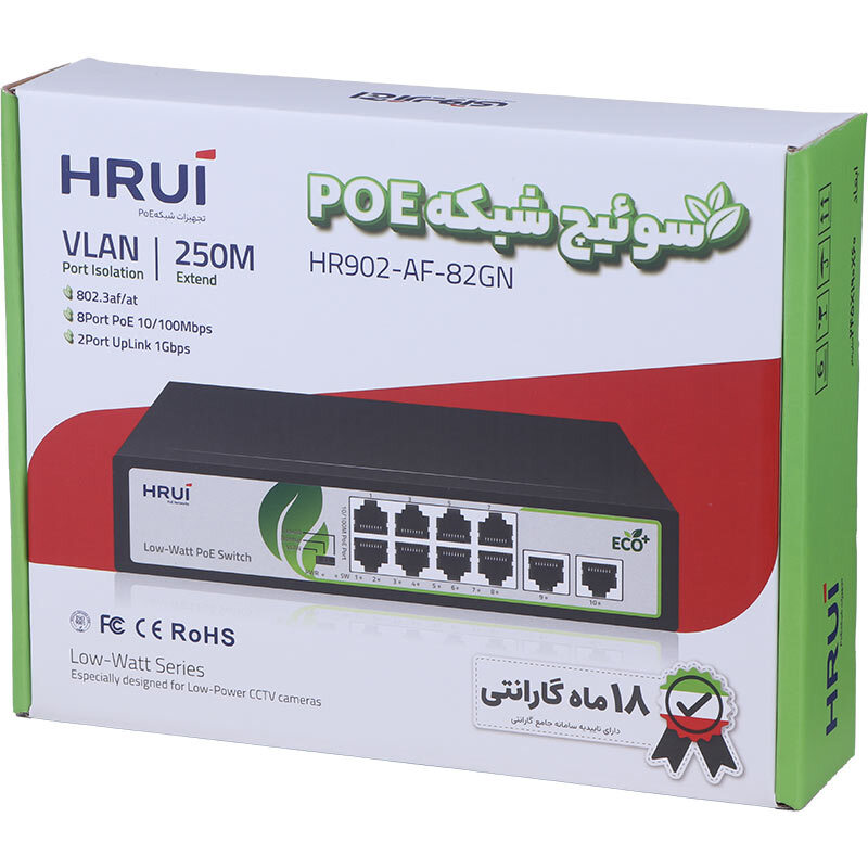 سوییچ 8 پورت POE اچ آر یو آی HR902-AF-82GN - 2