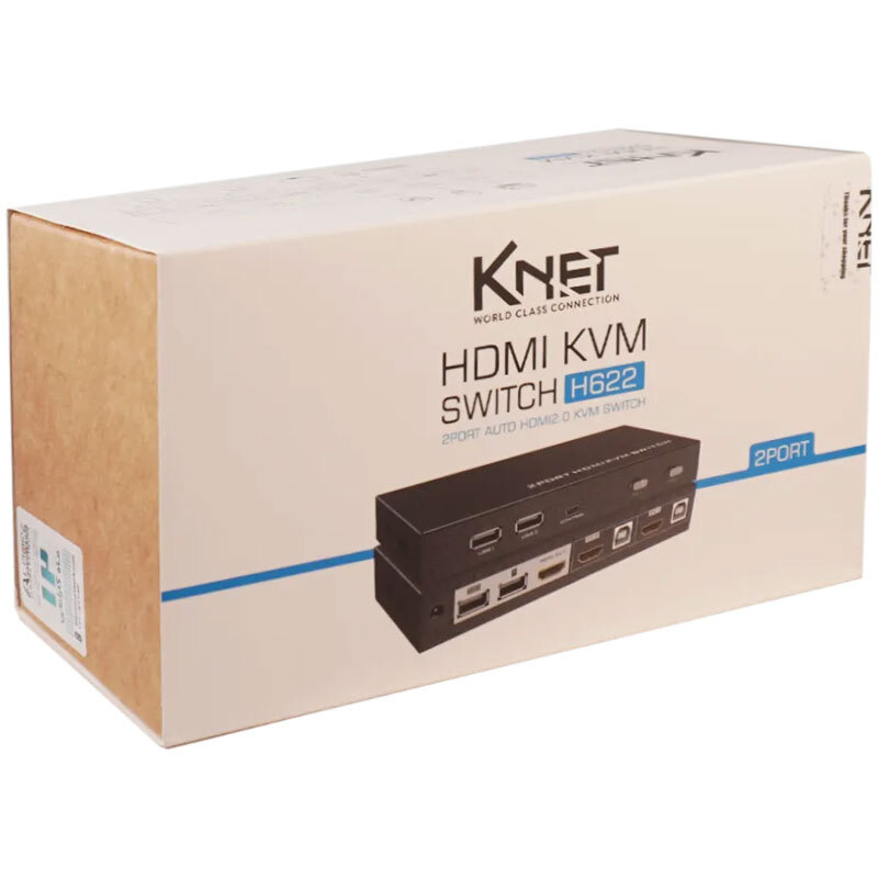 سوییچ KVM اتوماتیک دو پورت کی نت K-H622 - 2