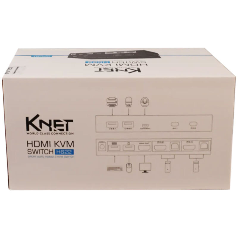 سوییچ KVM اتوماتیک دو پورت کی نت K-H622 - 5