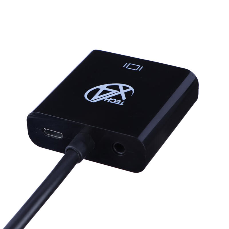 تبدیل HDMI به VGA ایکس فورتک + کابل صدا و کابل Micro USB - 4