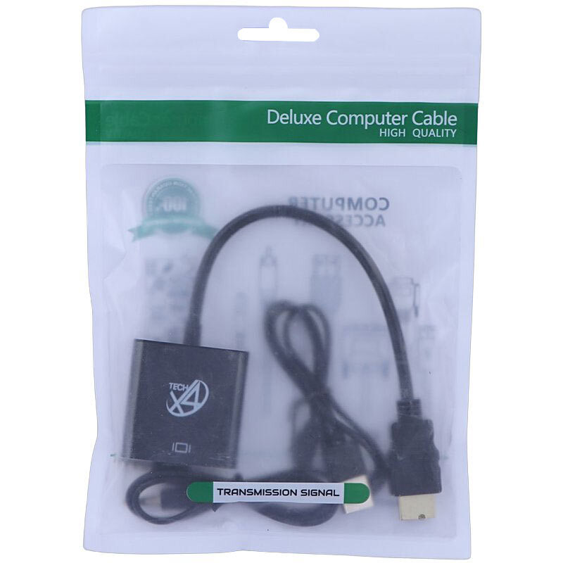 تبدیل HDMI به VGA ایکس فورتک + کابل صدا و کابل Micro USB - 8