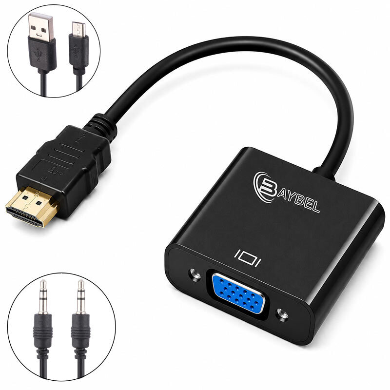تبدیل HDMI به VGA بایبل C-28 + کابل صدا و کابل Micro USB - 4