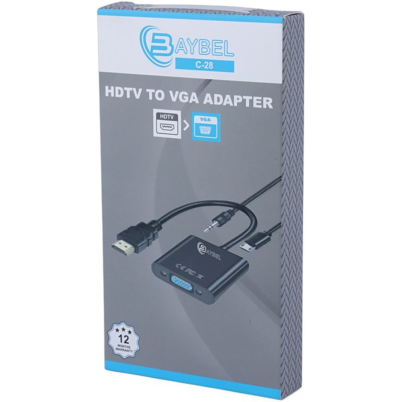 تبدیل HDMI به VGA بایبل C-28 + کابل صدا و کابل Micro USB - 7