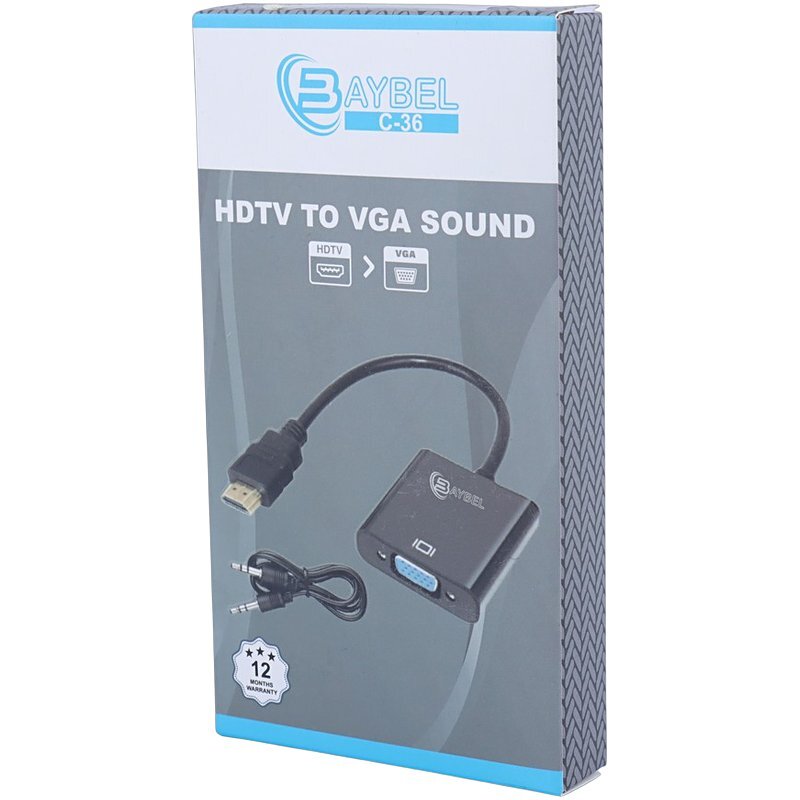 تبدیل HDMI به VGA بایبل C-36 + کابل صدا - 6